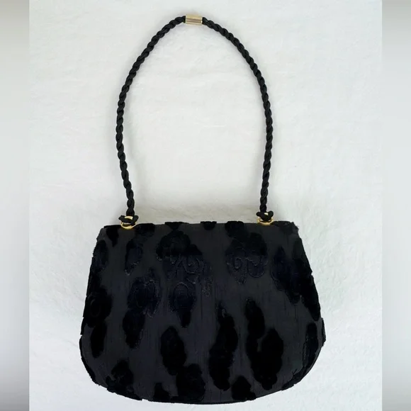 Koret Vintage 50's Black Silk & Velvet Purse